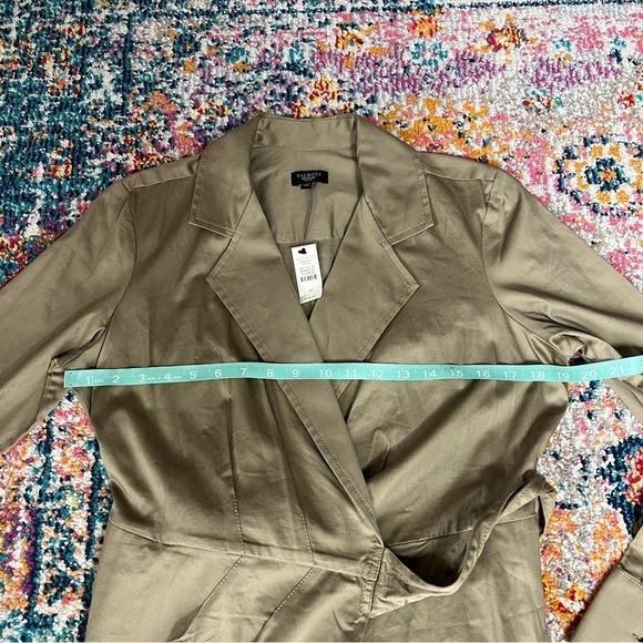 NWT Talbots Trench Wrap Dress Khaki Tan Poplin Dress - Picture 11 of 12